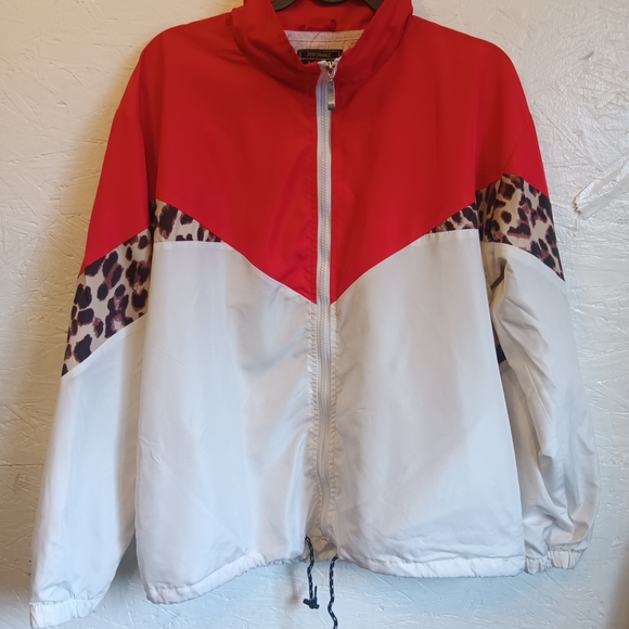 Jackets & Blazers - Stylish Red and White Women's Jacket Possibly Vintage